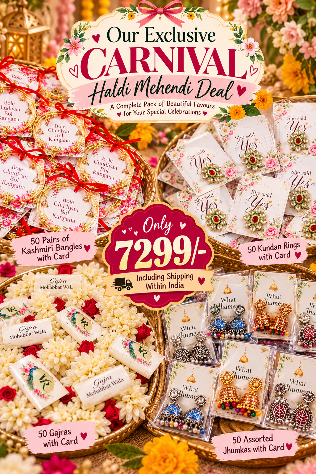 Exclusive Carnival Haldi Mehendi Deal – Complete Wedding Favour Package
