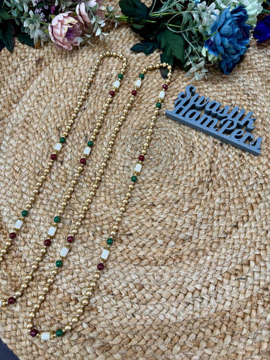 Golden Beads Swagat Mala | Wedding Welcome Garland | Lightweight Entry Mala for Guests & Couple