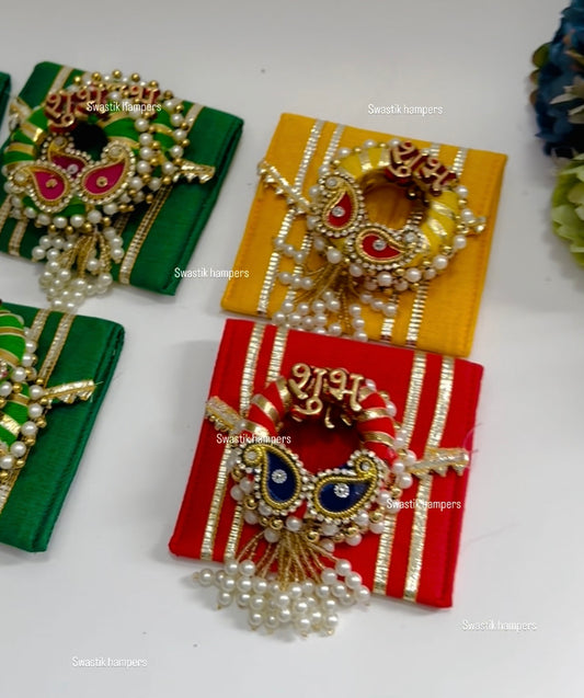 Mini gota clutch with shubh labh