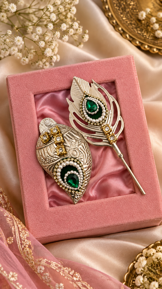 German Silver Designer Tilak Chopda with Premium window suede box