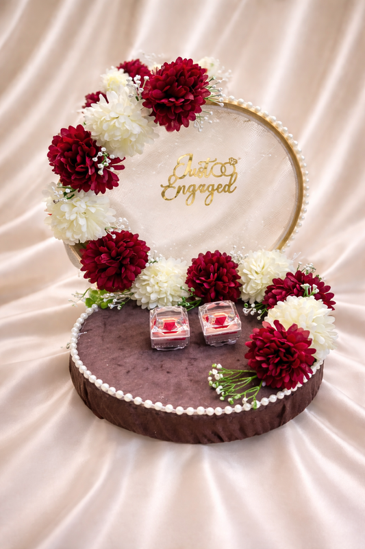 “Just Engaged” Floral Ring Platter (1 Pc)