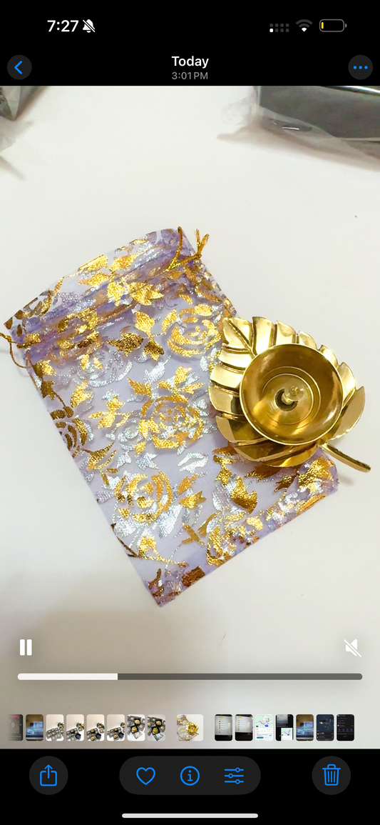 Paan / Beetel brass diya with potli