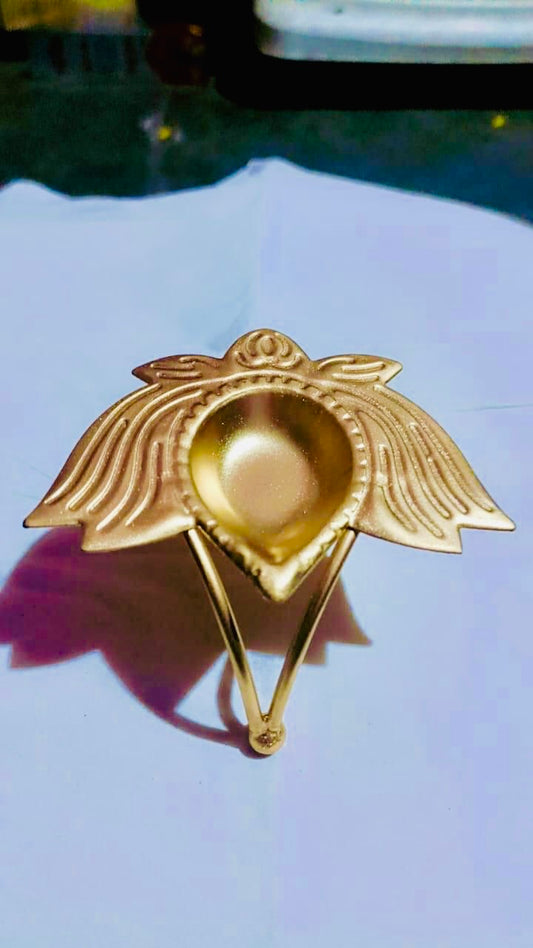 Brass Coated Diya with Stand (Pair)