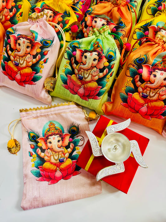Ganpati hamper (potli + swastik diya set)