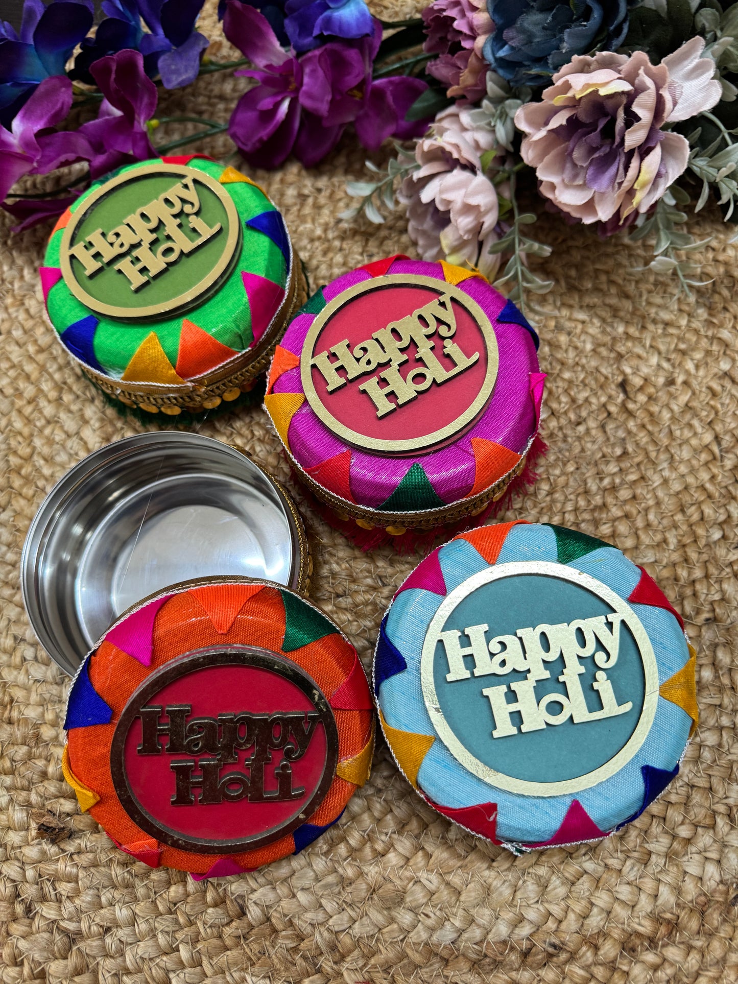 Holi Steel Box – Festive Gift Box (250 gms Capacity)