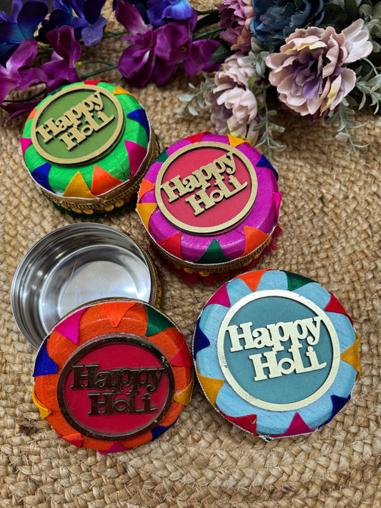 Holi Steel Box – Festive Gift Box (250 gms Capacity)