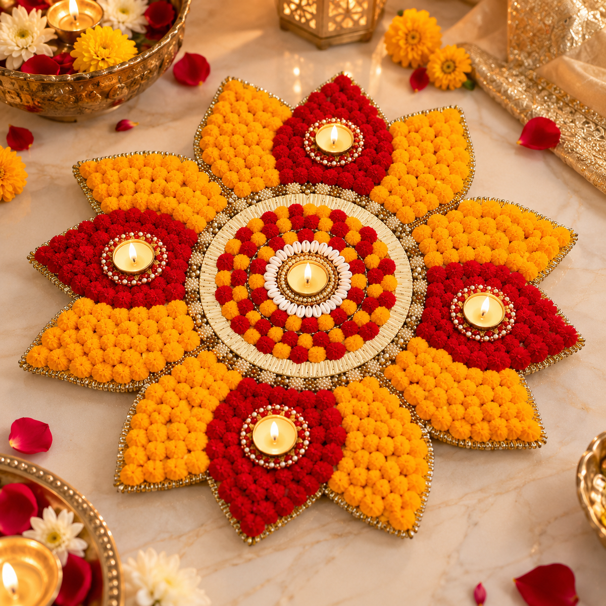 Readymade Lotus Rangoli