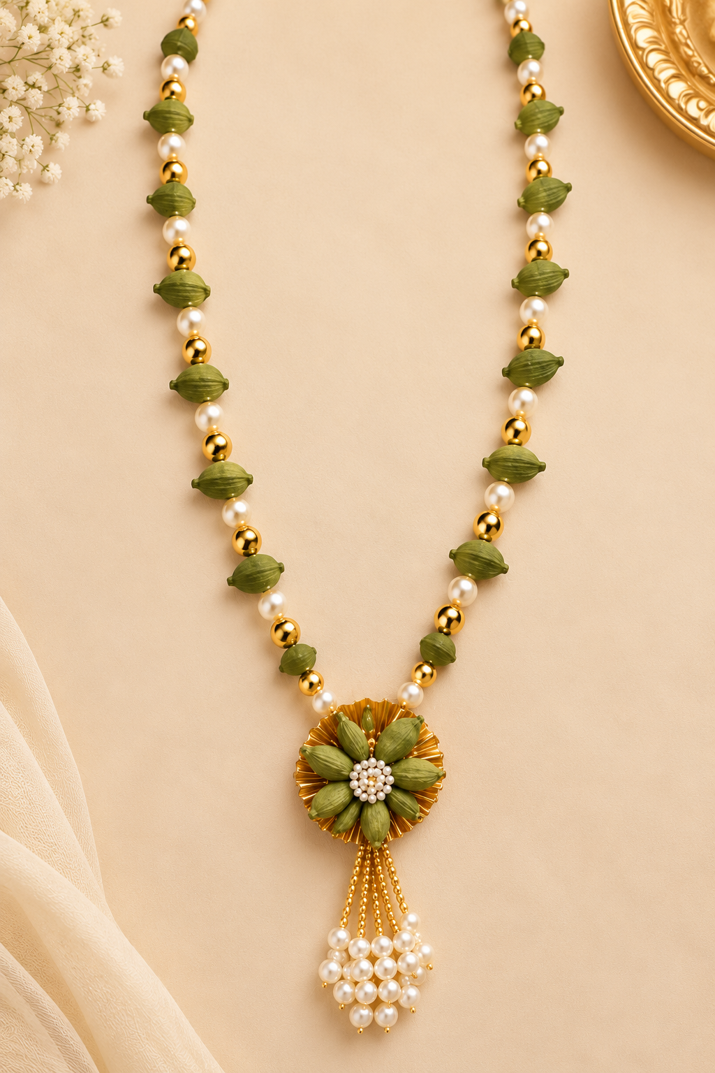 Royal Baraat Swagat Mala with Real Elaichi & Pearls