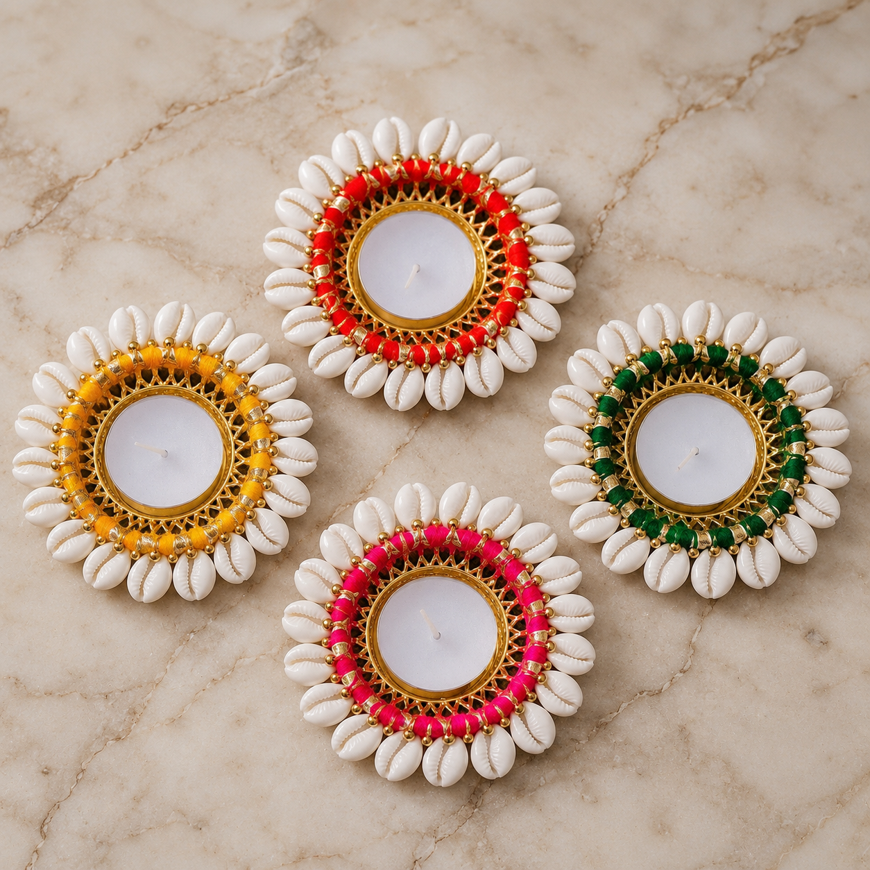 Shell T-Light Holder | Festive Return Gift | Decorative Candle Holder