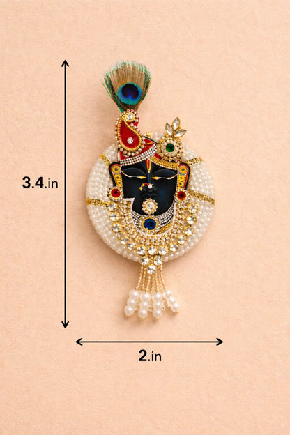 Shrinathji Pearl & Kundan Brooch