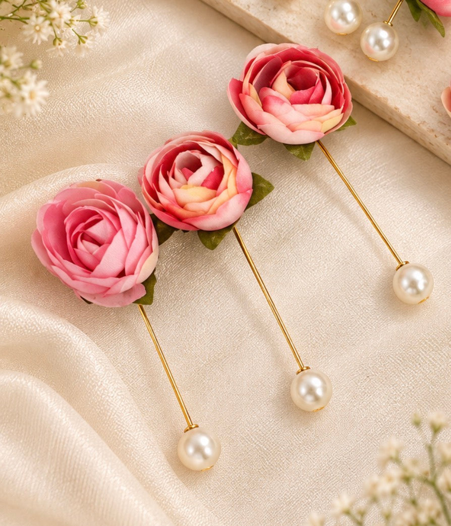 Peony Flower Lapel Pin Brooch