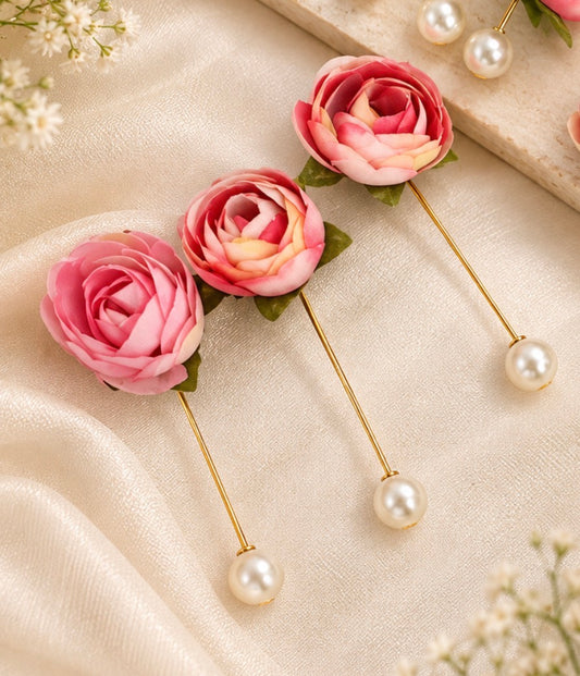 Peony Flower Lapel Pin Brooch