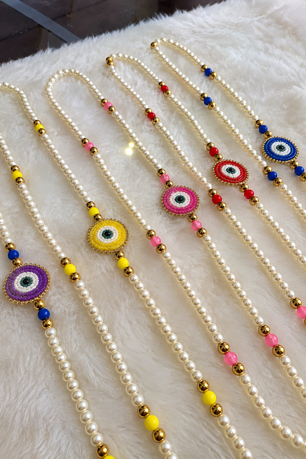 Multicolor Evil eye moti Barati Swagat Mala