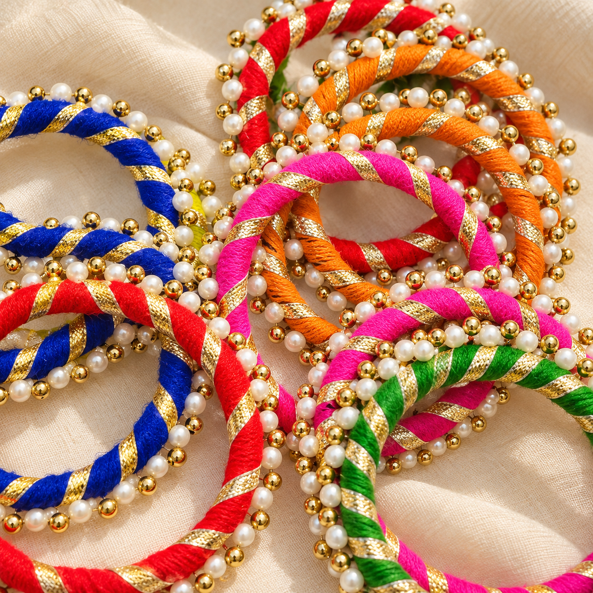 Gota beads bangles pair