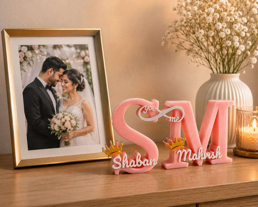 Couples Theme Personalised 3D Printed Name Stand