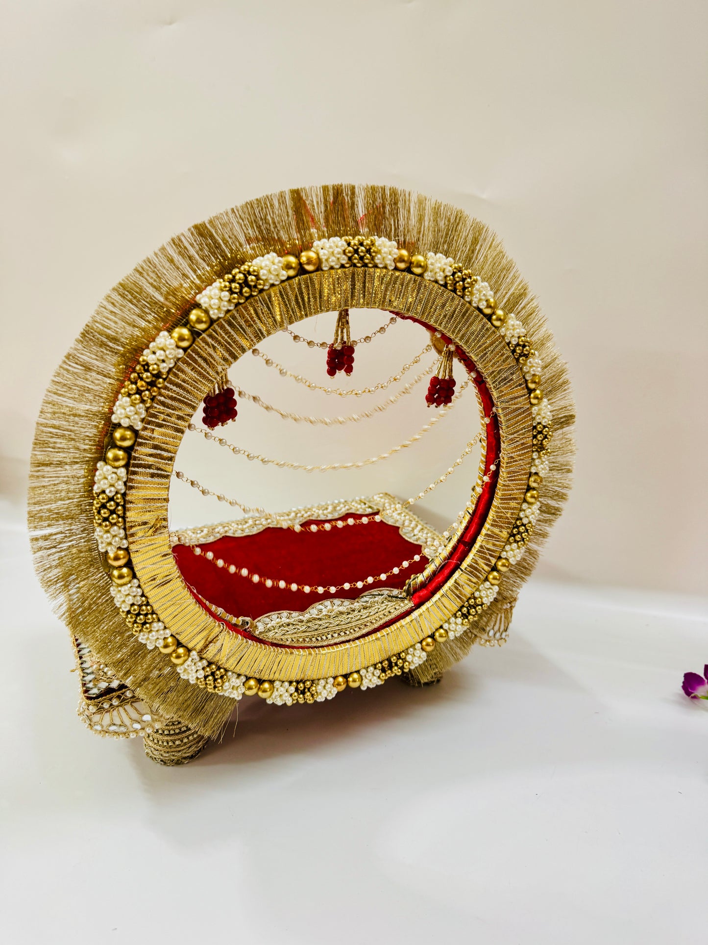 Wooden Singhasan Mandap with Chowki – | Pooja Decor