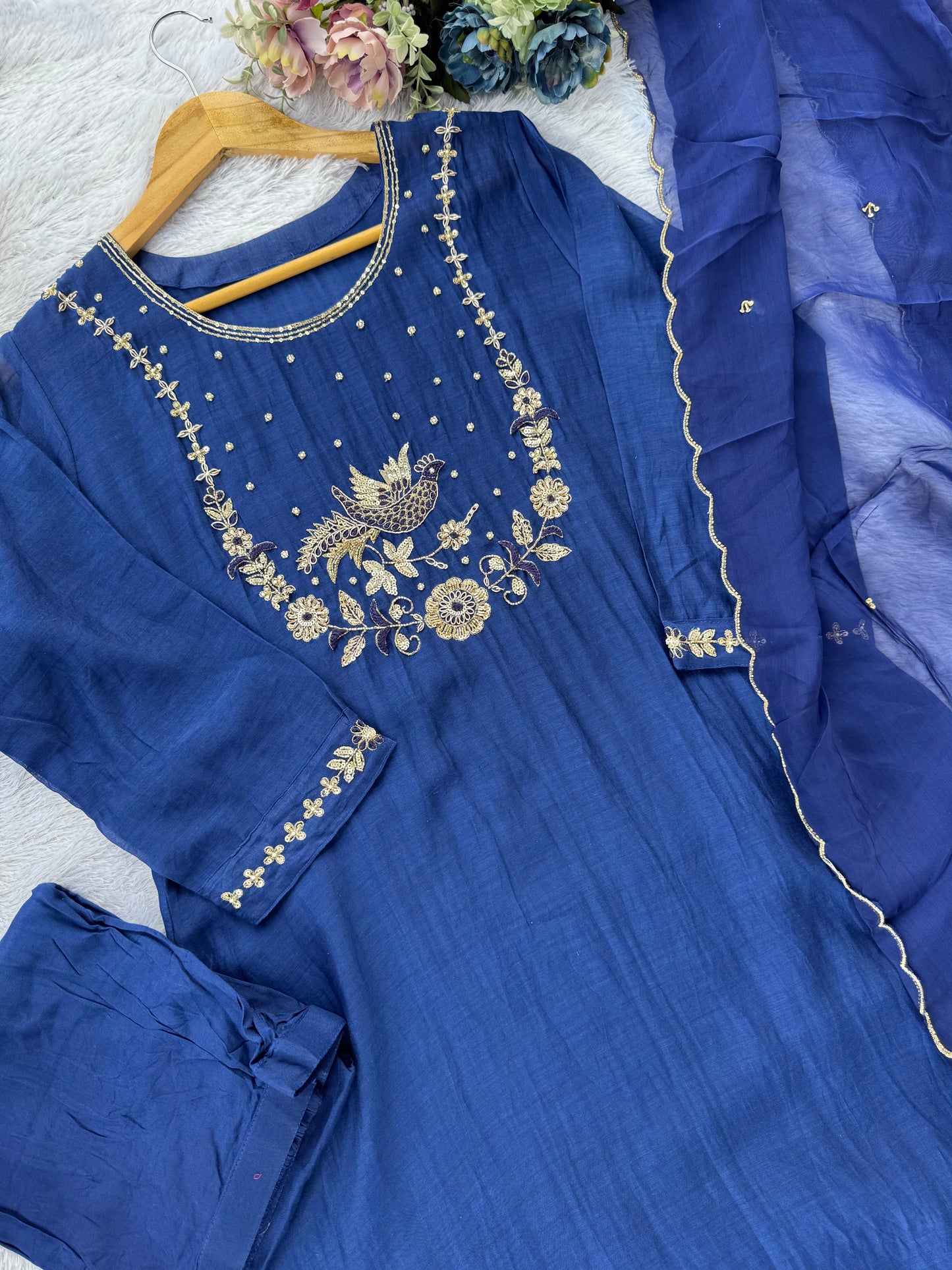 “PAAKHI” Mul Chanderi Premium Kurti set
