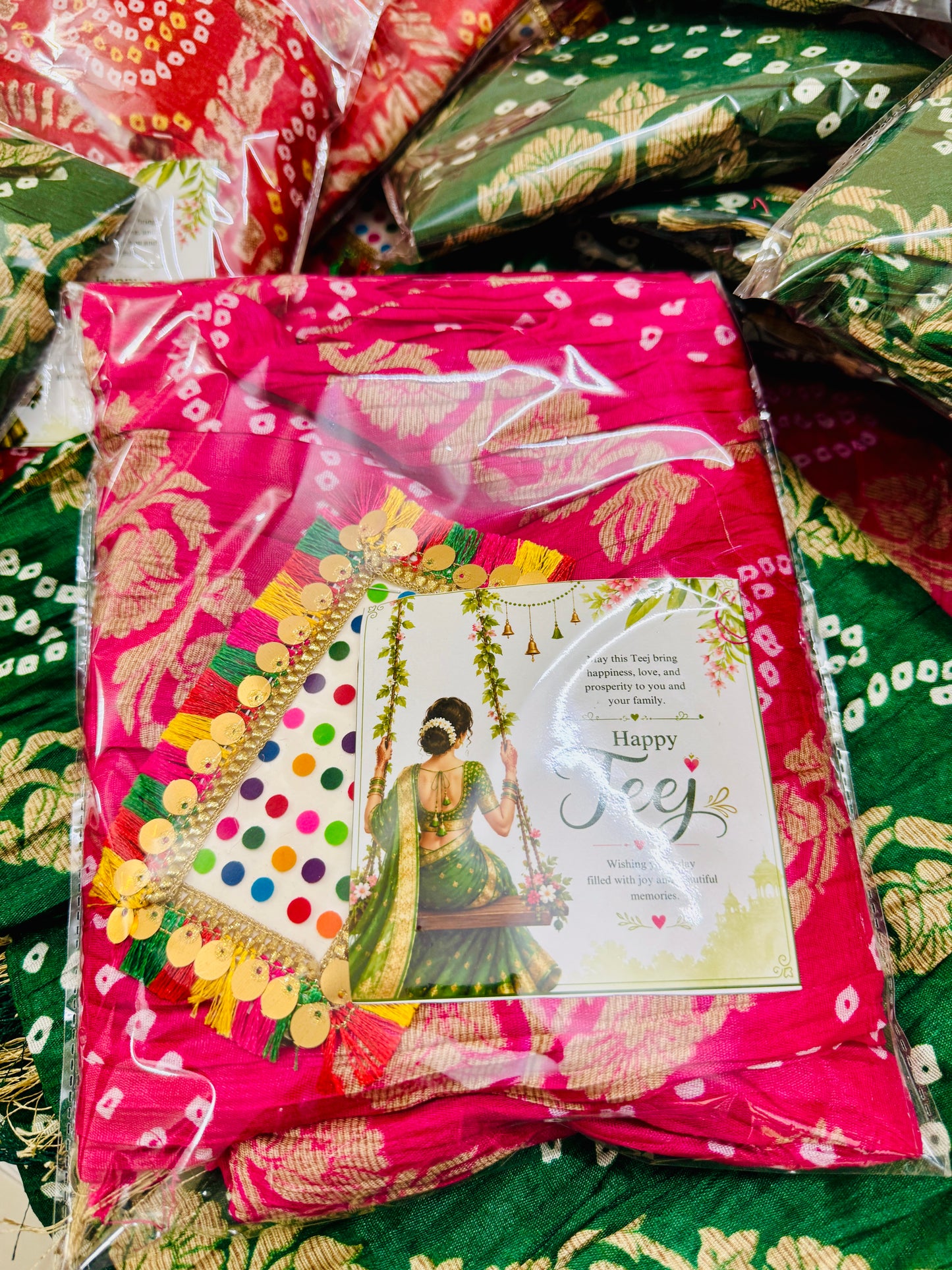 Bandhej Dupatta hamper for teej