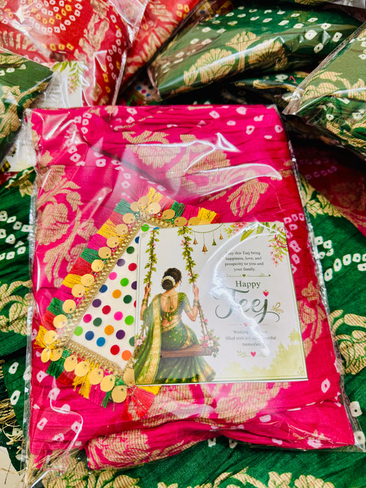 Bandhej Dupatta hamper for teej