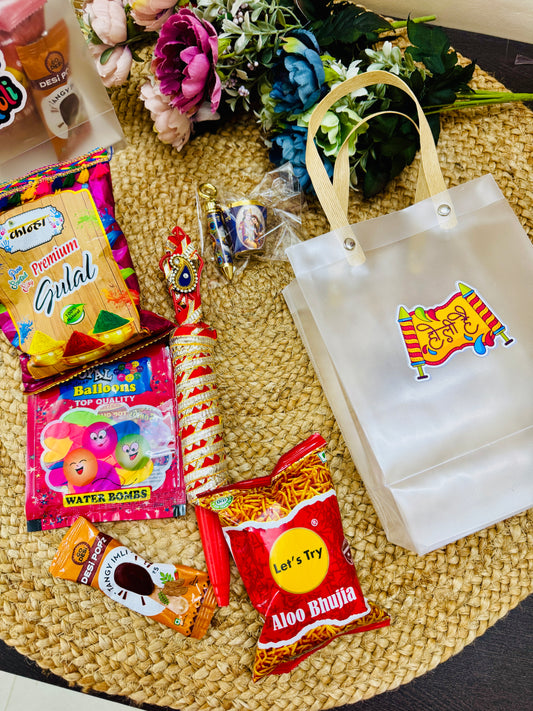 Holi Hamper – PVC Bag with Festive Pichkari & Treats