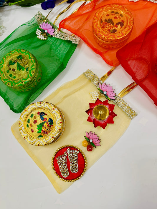 Pooja Hamper - Organza Bag Box hamper