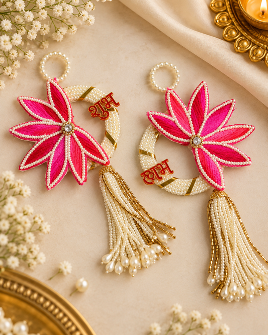 Pearl Lotus Shubh Labh Pair