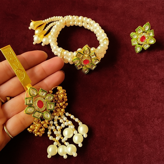 Kundan bracelet , satka , ring