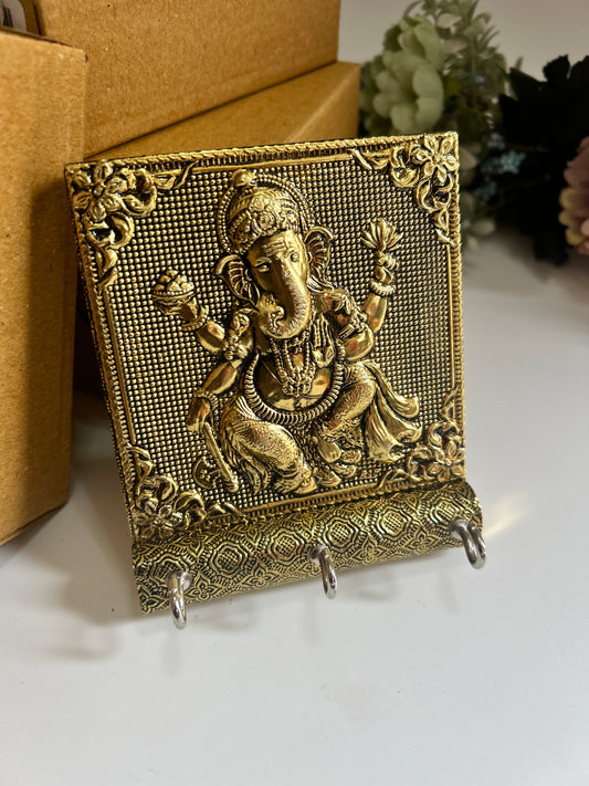 Antique Meenakari Ganesha Key Holder | Wall Hanging Décor