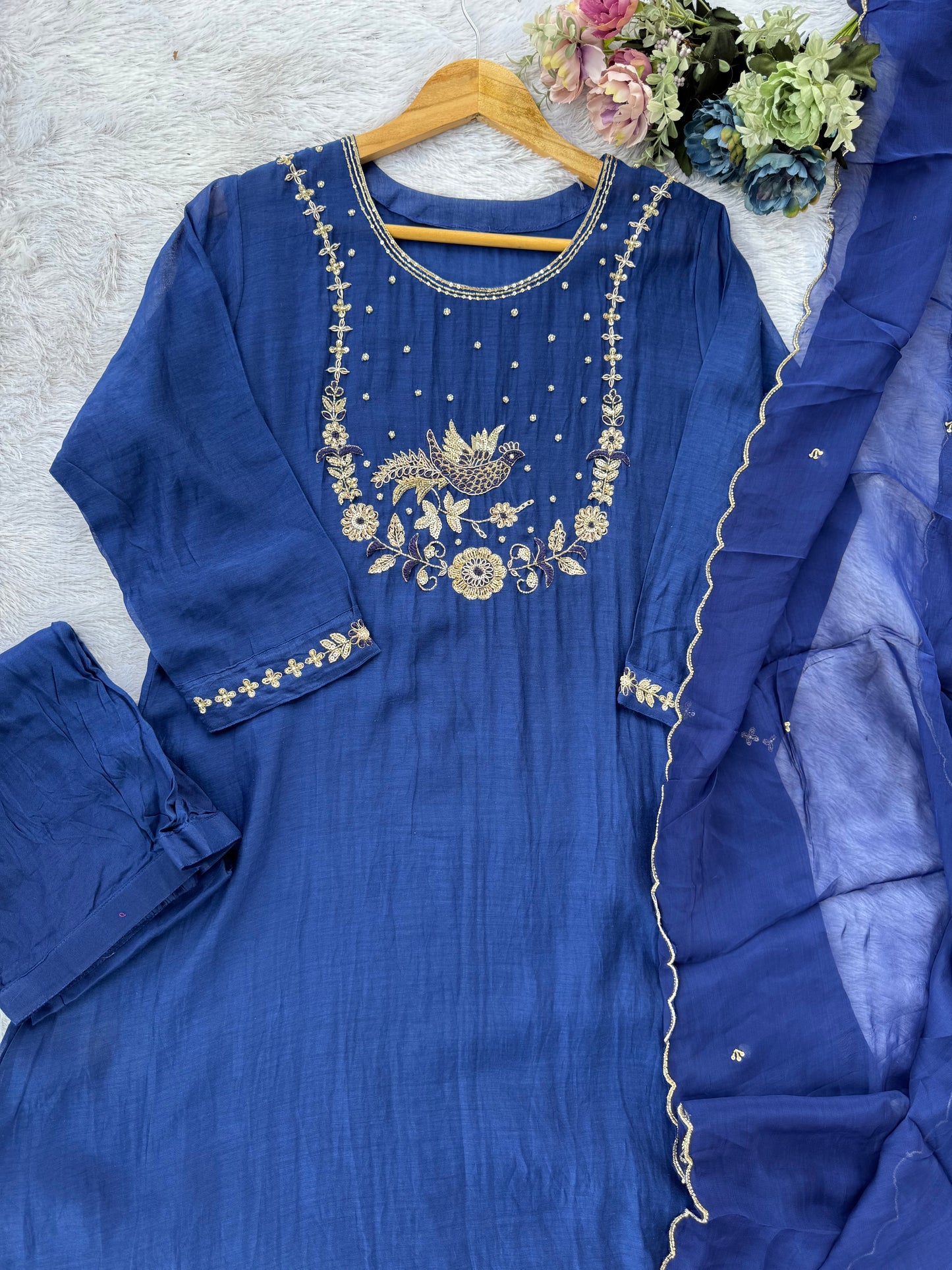 “PAAKHI” Mul Chanderi Premium Kurti set