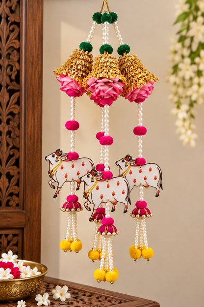 Decorative Pichwai Rose Gota flowers Hangings for Diwali - 1 piece