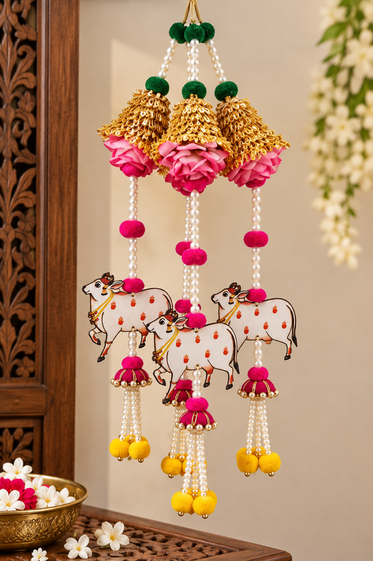 Decorative Pichwai Rose Gota flowers Hangings for Diwali - 1 piece