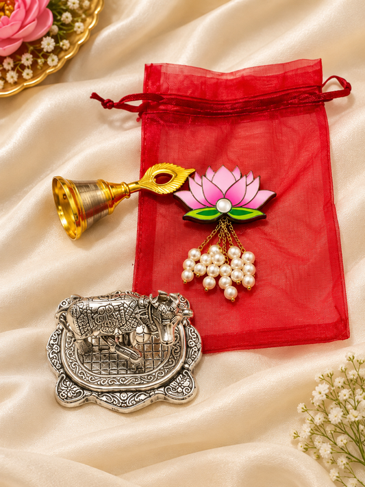 German silver kamdhenu hamper