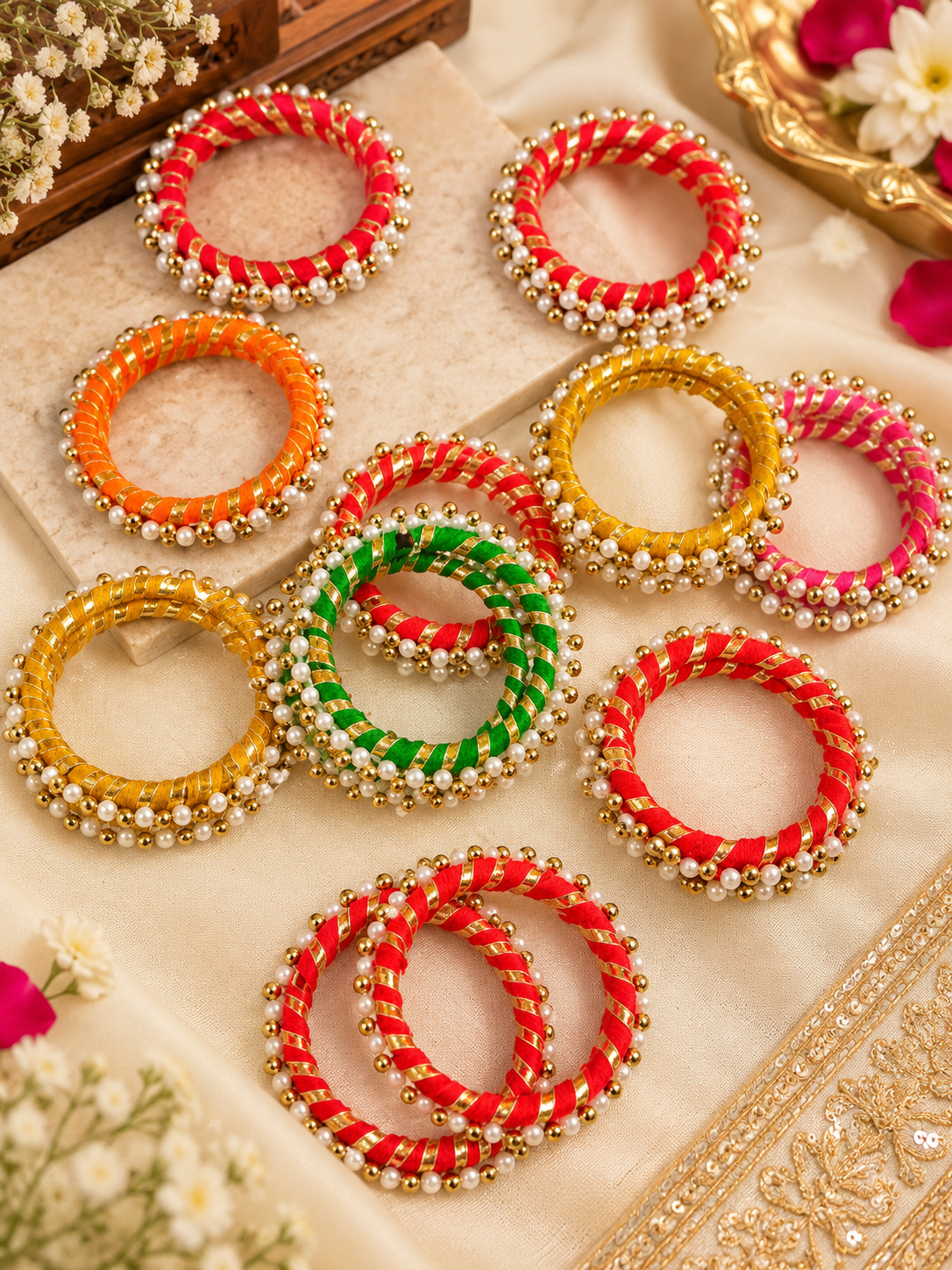 Gota beads bangles pair