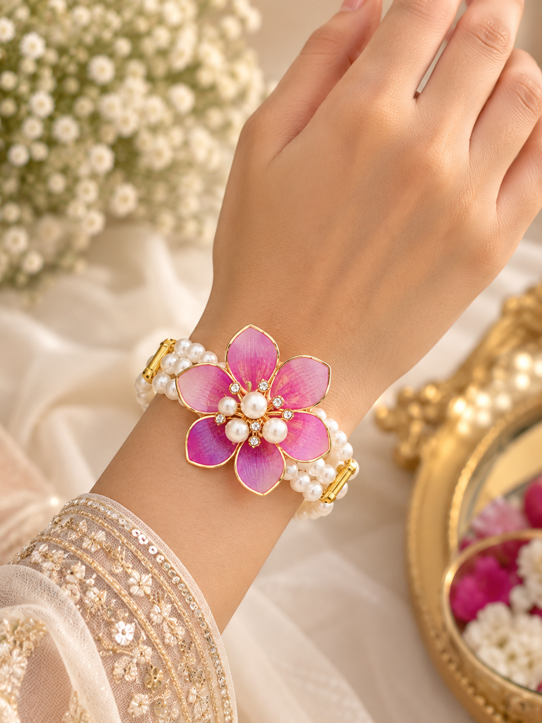 Pearl Flower Bracelet