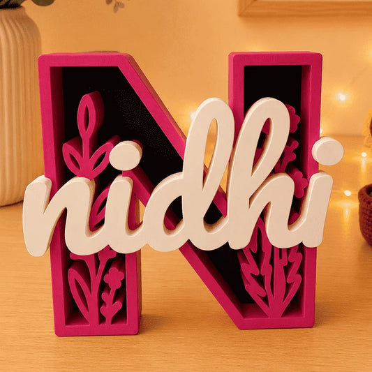 Floral Insert Theme Name Stand