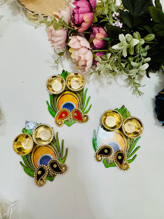 Morpankh theme tilak platter / plate
