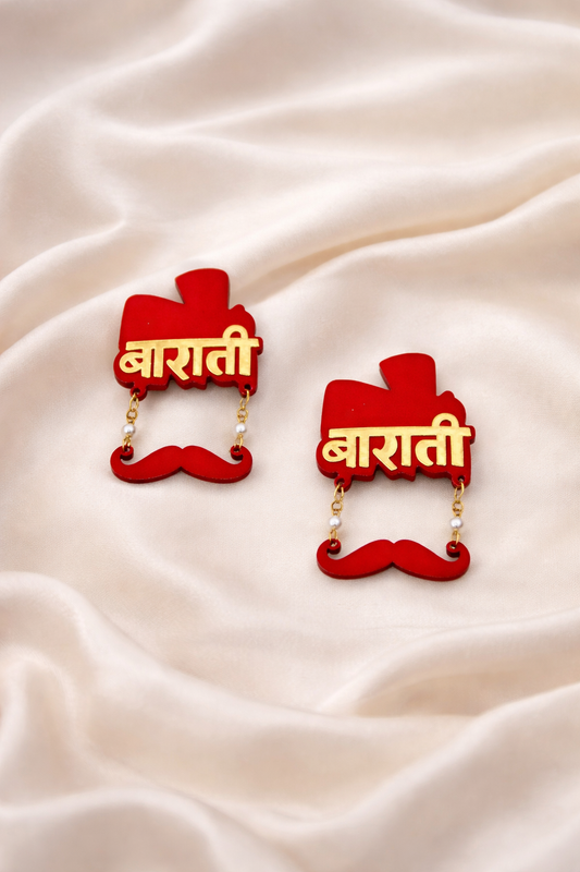 Barati Badge with Moustache – Wedding Baraat Accessory