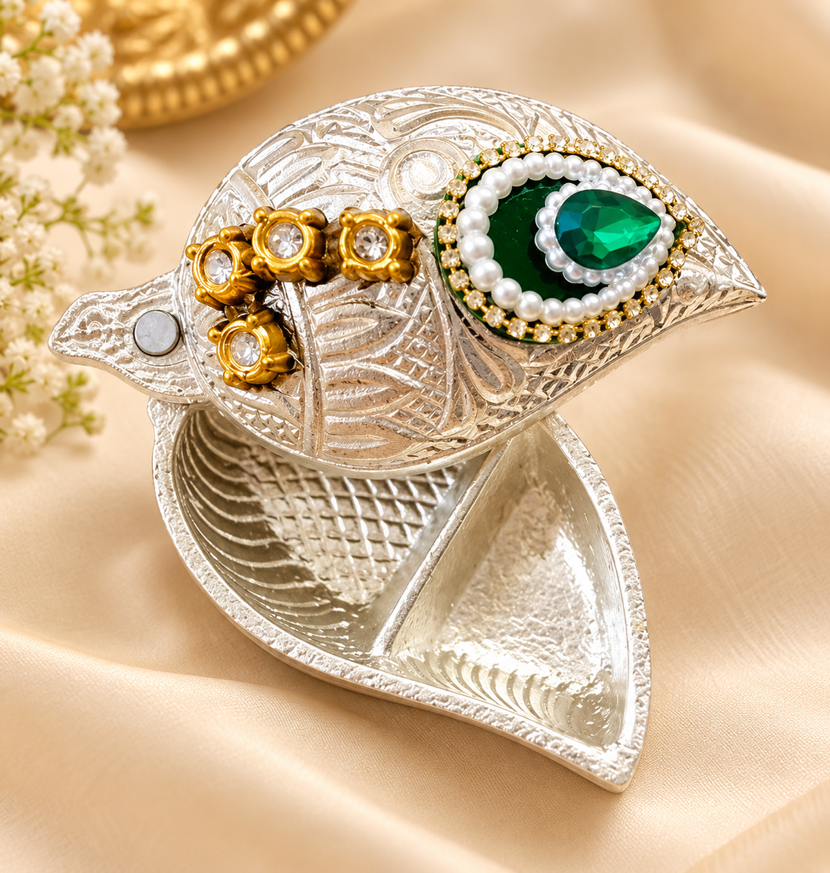 German Silver Designer Tilak Chopda with Premium window suede box