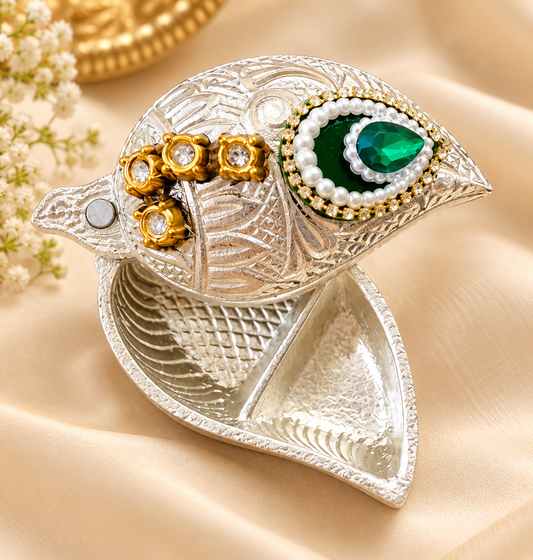 German Silver Designer Tilak Chopda with Premium window suede box