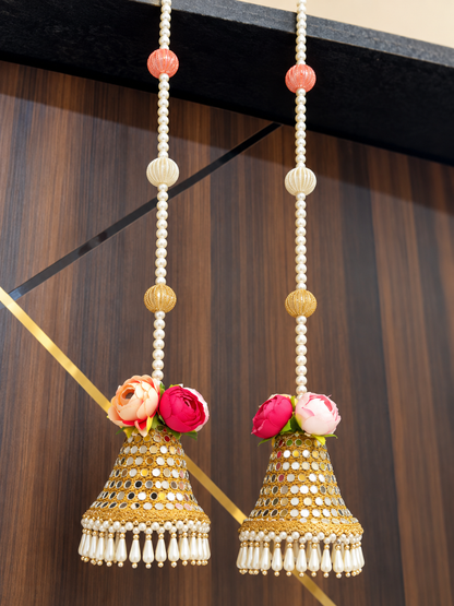 ✨ Sheesh Mahal Mirror Jhumka Hangings – Pair