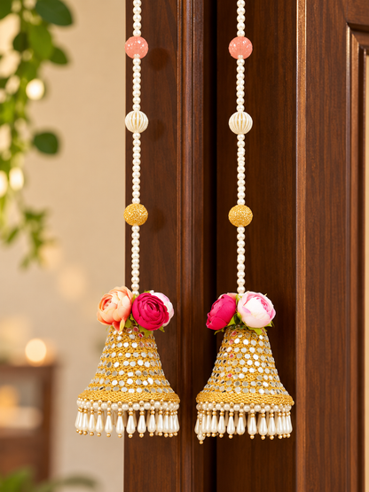 ✨ Sheesh Mahal Mirror Jhumka Hangings – Pair