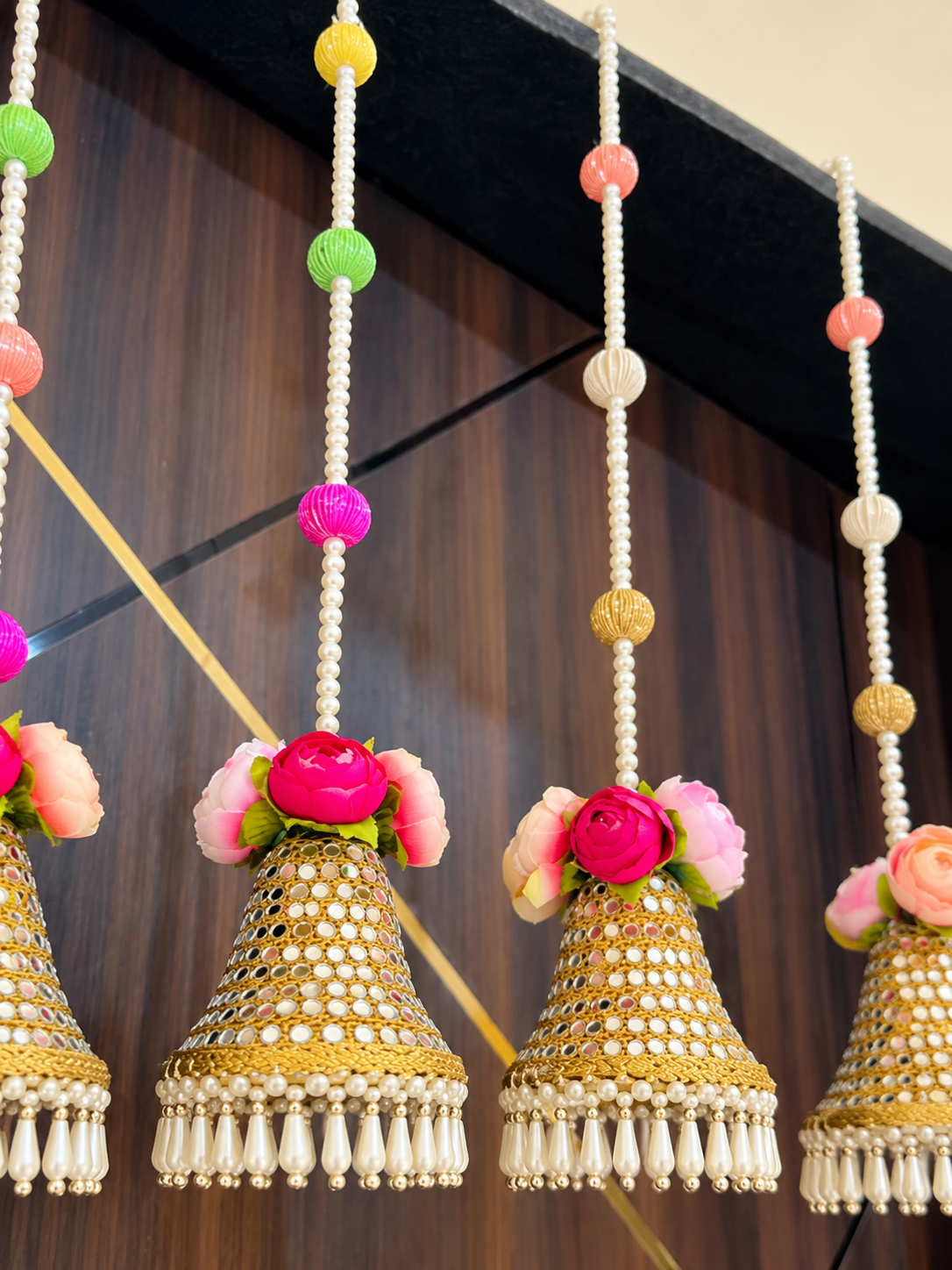 ✨ Sheesh Mahal Mirror Jhumka Hangings – Pair