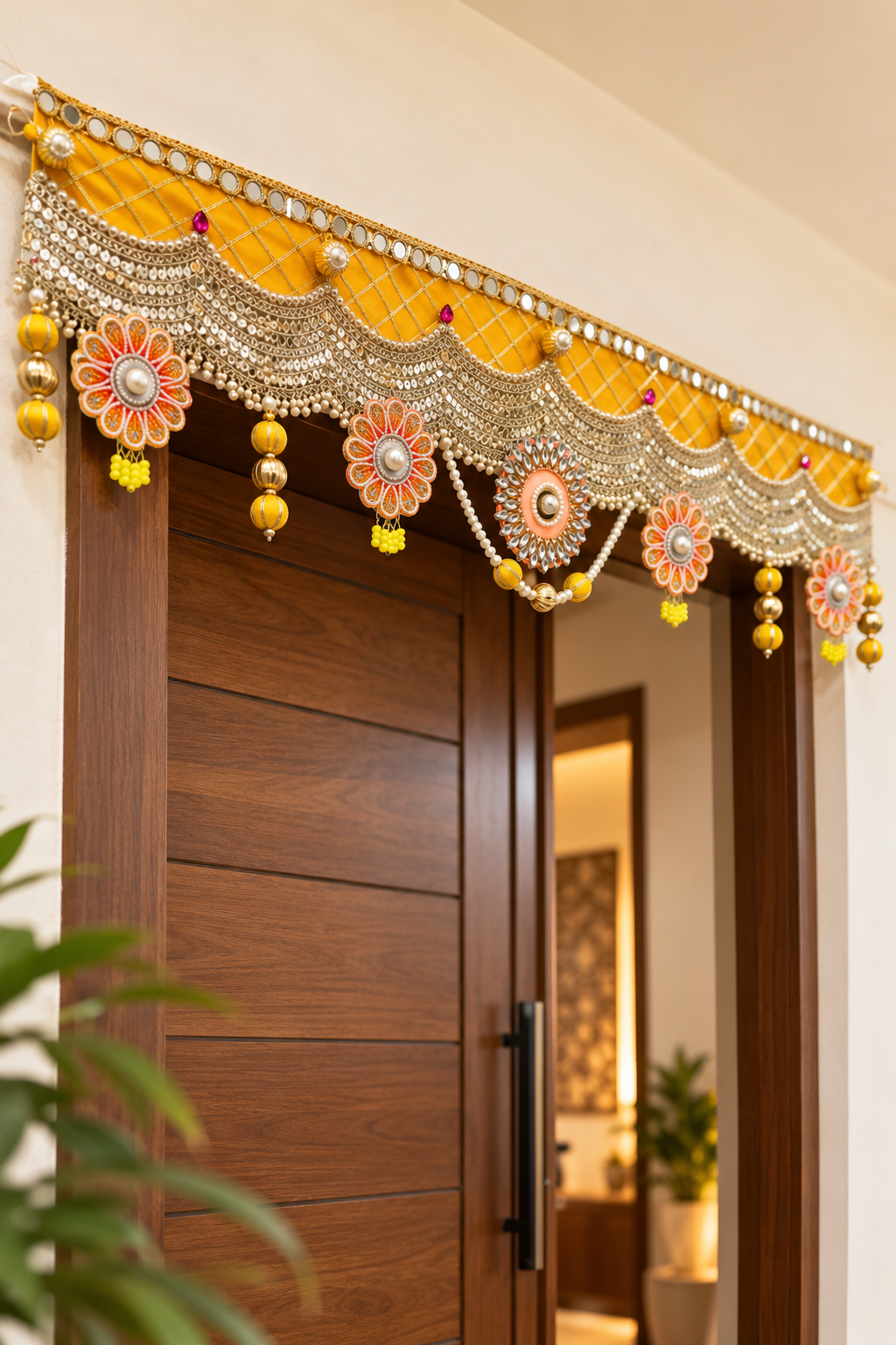 Premium Bandhanwar Banderwal | Gota, Mirror, Pearl & Kundan Work Toran
