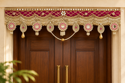 Premium Bandhanwar Banderwal | Gota, Mirror, Pearl & Kundan Work Toran