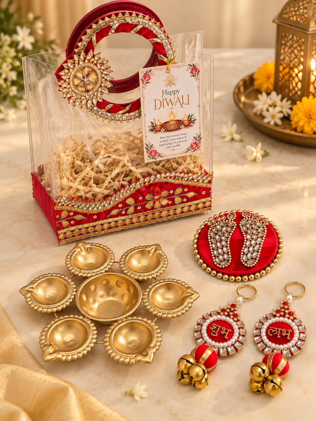 Traditional Premium Diwali Hamper with Designer PVC Bag & Festive Décor