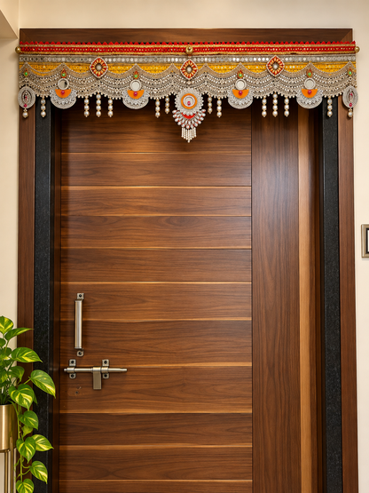 Premium Traditional Kundan & Pearl Toran – 52 Inches