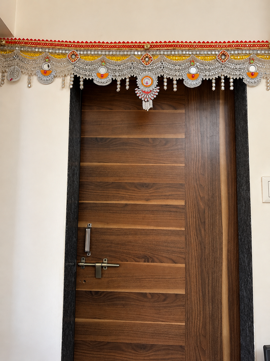 Premium Traditional Kundan & Pearl Toran – 52 Inches