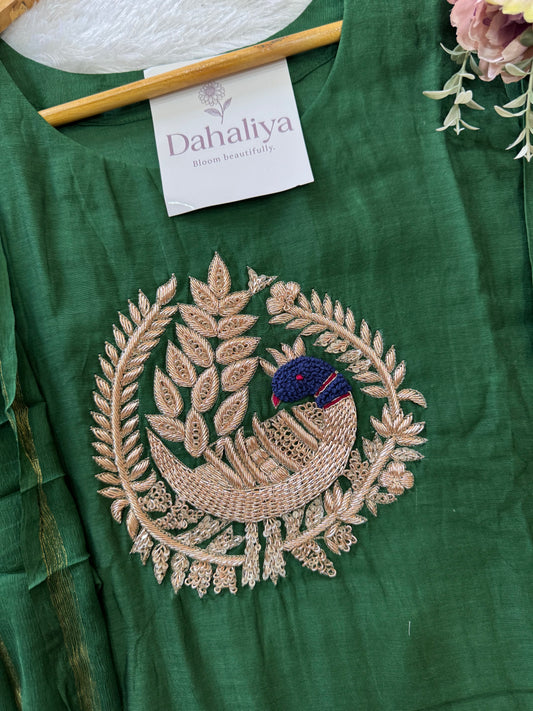 "MAYOOR" Premium Mul Chanderi Festive A Line Suit Set