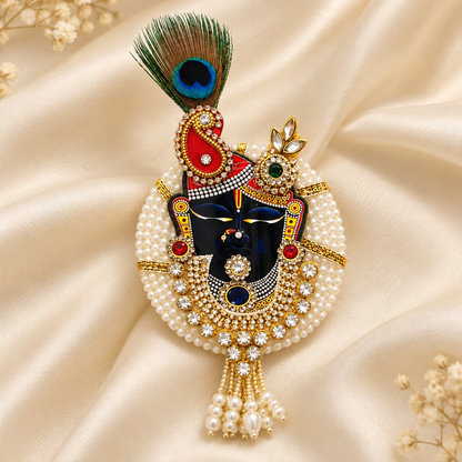 Shrinathji Pearl & Kundan Brooch