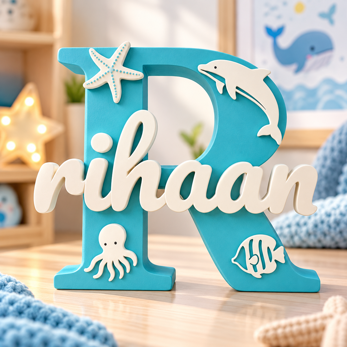 Personalised Marine Animals Name Stand 🐬🐙🐠✨